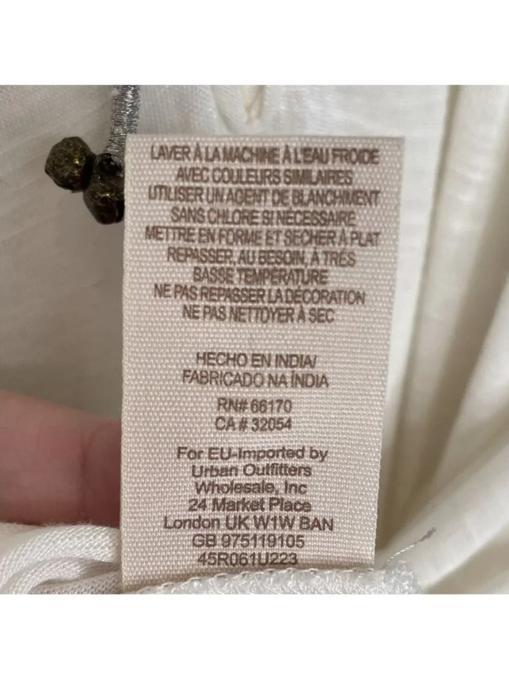 Free People Golden Nugget Beaded Peasant Blouse, S